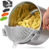 Zulay Kitchen Zulay Pot Strainer Silicone  Gray  Adjustable ZULB086DX87T8